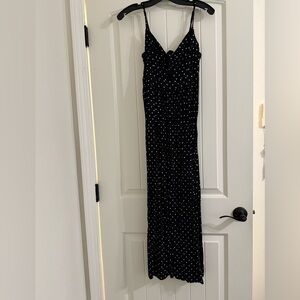 Black Polka Dot Maxi Bow Dress